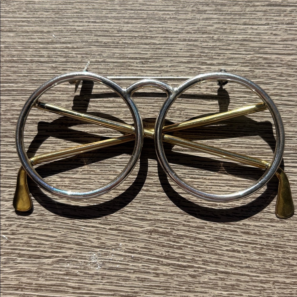 Taxco Mexico Sterling Silver Vintage Eyeglasses Brooch Pin Modernist